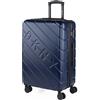 DKNY - Valigia Da Stiva Rigida Valigia Espandibile - Trolley Grande Con Ruote, Valigia 23kg Per Viaggi, Trolley Da Stiva Resistente. Lucchetto a Combinazione TSA, Marino