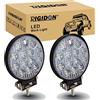 RIGIDON 2x faro da lavoro led, rotondo 4 pollici 42W spot luci 12V 24V | fari di profondità, per auto trattore escavatore camion SUV UTE ATV barca 4x4 veicoli offroad, 6000K bianca, impermeabile