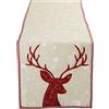 DII Holiday Runner da tavola decorativo con renna rossa, 14 x 70 cm