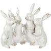 Creative Co-op EC0147 - Statuine e statuette in poliresina bianca a calce, coniglietto Quartetto, colore: bianco