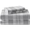Laura Ashley Home - Set di Lenzuola Intere, in Flanella di Cotone, Spazzolato per Una Maggiore Morbidezza e Comfort (Mulholland Plaid Grigio, Completo)