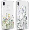 Yoedge 2 Pezzi Cover per Samsung Galaxy A20e 5,8, Ultra Sottile Trasparente Morbida TPU Custodia in Silicone Antiurto Antigraffio Protettiva Case con Disegni per Donne per Samsung A20e, Fiore