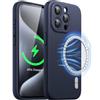 JETech Cover Magnetica Silicone per iPhone 15 Pro 6,1 Pollici, Compatibile con MagSafe, Custodia Telefono con Protezione Fotocamera Completa (Blu)