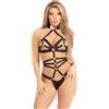 Leg Avenue Satin Elastic Crotchless Teddy KI4047 Black