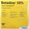 Meda BETADINE 10 garze 10 cm x 10 cm 250 mg