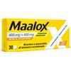 Maalox 400+400 MG, contro acidità di stomaco occasionale, 30 cpr senza zucchero