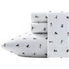 Eddie Bauer Sheet Set di Biancheria da Letto in Percalle di Cotone, Decorazione per la casa, Mosche da Pesca Bianco/Multi, Queen