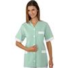 Ristosubito Casacca Medina da donna MANICA CORTA 100% Cotone RIGHE VERDI Disponibile in diverse taglie Modello 006724