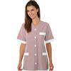 Ristosubito Casacca Medina da donna MANICA CORTA 100% Cotone RIGHE BORDEAUX Disponibile in diverse taglie Modello 006733