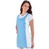 Ristosubito Grembiule papeete da donna 100% Cotone bianco e azzurro Modello 013042