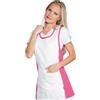 Ristosubito Grembiule papeete da donna 100% Poliestere Bianco e Fuxia Modello 013186