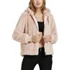 Giolshon Giubbotto Donna in Pelliccia Sintetica, Cappotto In Pile Corto Con Cappuccio 1712014 Rosa XL