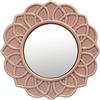 Stonebriar Specchio decorativo da parete rotondo in ceramica rosa pallido con occhiello per appenderlo, decorazione decorativa per soggiorno, camera da letto, bagno, corridoio e ingresso