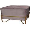 Home Decor Panchina Dkd Home Decor Rosa Poliestere Schiuma Metallo Dorato Legno MDF (42 x 42 x 38 cm)