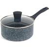 Russell Hobbs RH00846EU Nightfall Stone 20cm Fornello a doppio strato in alluminio pressato antiaderente, inclusa induzione, meno cottura dell'olio, manico in bachelite morbida, marmo blu