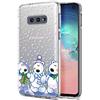 ZhuoFan Cover Samsung Galaxy S10e, Custodia Silicone Trasparente con Disegni Christmas Pattern Ultra Slim TPU Morbido Antiurto Bumper Case per Samsung Galaxy S10e (Orso Polare)