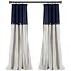Lush Decor Tenda a pannello per finestra in lino, singola, 101,6 x 213,4 cm (larghezza x lunghezza), blu navy e bianco, decorazione rustica, blocchi di colore, moderne tende per soggiorno, camera da