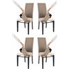 t m c s Tommychairs - Set 4 sedie imbottite con cuffia sfoderabile modello Jazz per cucina, struttura in faggio anilina nera, seduta e schienale imbottiti e rivestiti con cuffia in tessuto marmotta