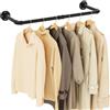 Yawinhe Barra Appendiabiti da Parete 80cm, Attaccapanni da Muro Industriale, Rimovibile Appendino, per Balconi e Camere da Letto, Nero, 1-Pack, YMG002A-1
