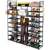FINEW Scarpiera in metallo, sottile scarpiera con 23 ripiani, può contenere 50-55 paia di scarpe e stivali, scaffale per soggiorno, camera da letto, corridoio, ingresso, spogliatoi - nero