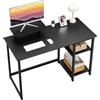 GreenForest Computer Home Office Scrivania con Monitor Stand e Ripiani di Immagazzinaggio Reversibili,120cm Moderna Semplice Scrittura Studio PC Tavolo di Lavoro,Nero