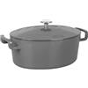 Sitram 715407 COCOTTE Sitrabella Ovale in ghisa smaltata L31 cm - 6,5 litri - Esterno smaltato Grigio interno Bianco - Adatta a tutte le fonti di calore compresa l'induzione - Ideale per pasti da 5-7