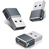 Casavello Adattatore da USB C femmina a USB (set di 3), adattatore USB Type-C a USB per Apple iPhone 11 12 13 Pro Max Mini XR, Watch Series 7, iPad Mini 6, Samsung Galaxy Note