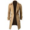 enaamiaz Giacche uomo Cappotto Trench media lunghezza Risvolto Cardigan Doppiopetto Foderato pile tasca Classico manica lunghe Elegante Autunno Inverno Slim Fit casual Cappotto uomo