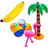 SIMUER Fenicottero Gonfiabile,Palma Gonfiabile, Gommone Banana, Palle da Spiaggia Colorate Acqua gonfiabili- Confezione da 7 Pezzi - Ideali per Giocare con i Bambini in Mare Spiaggia o in Piscina