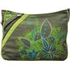 Macha Borsa a Tracolla Etnica Hippie Hobo per Donne e Ragazze - Ricamo Fiore, Verde - Dimensioni: 32 cm x 24 cm x 6 cm