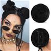 Sofeiyan 2Pcs Mini Chignon per Capelli con Clip ad Artiglio Disordinato Orecchie di Gatto Capelli Estensione Ondulato Sintetica Ciambella Updo Pezzi di Capelli per Donne, Nero