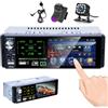 Hikity RDS Autoradio 1 DIN con Schermo da 4,1 Pollici Touchscreen Radio Stereo Auto Vivavoce Bluetooth FM/AM USB/AUX/TF Microfono+Retrocamera