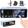 Hikity RDS Autoradio 1 Din con Schermo da 4,1 Pollici Touchscreen Radio Stereo Auto Vivavoce Bluetooth FM/AM USB/AUX/TF Microfono+Retrocamera