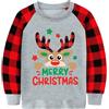 MUJOQE Ragazzi Natale maglione bambini vestiti di Natale renna felpe cotone Babbo Natale caldo Natale manica lunga 1-7 anni, Griglia renna, 116