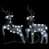 Tidyard Renne di Natale Luminose 2 pz,Renna Natalizia Luminosa,Decorazioni Natalizie Renne,Renne Luminose per Esterno,Decorazione Natalizia, Argento 40 LED