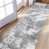 JURLEA Tappeto per corridoio Tappeto antiscivolo per corridoi cucina e soggiorno Non perde è lavabile e leggero (80 x 300 cm, Crema/Grigio)