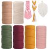 Smgbway 6Pcs Filato di Cotone Macramè, 1mm Macrame Corda,Filo Macrame Cordoncino Cotone Grosso Corda Colorata, Naturale Corda di Cotone Intrecciata per piante fai da te, artigianato (6PCS-100m-1mm)