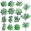 FEPITO 15 Pz Piante Succulente Artificiali Verde Uncotted Faux Flower Succulente Mini Echeveria Prese Bulk Steli per La Casa Indoor Fairy Garden Decorations