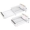 Erreke Scolapiatti Pieghevole, Scola Piatti, Scarico nel Lavello, Griglia in Acciaio Inox, Scolapiatti Piccolo Compatto Piano Cucina, sopra il Lavello, 28x20 cm (Bianco)