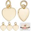 Beebeecraft 1 Scatola 20 Pezzi Ciondoli A Cuore 18K Placcati in Oro Ciondoli Ciondolo Amore con Anelli di Salto per Collana Fai da Te Bracciale Orecchini Creazione di Gioielli da Sposa