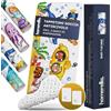 homerella® Tappetino antiscivolo vasca da bagno bambini 100 x 40 cm | Tappeto antiscivolo doccia bambini | Extra confortevole e antibatterico | INCL. GANCI (Yellow)
