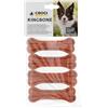 Croci King Bone - Ossa per cane gusto Bacon, Snack premio masticativo per cani in pelle bovina naturale, dental stick per la pulizia dei denti, 10 cm - 4 pz