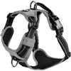 Bobby Rando Walk - Pettorina per cani Taglia S, in Nylon Riflettente, Fibbie Regolabili a Chiusura Sicura, Facile da Indossare, Grigio Girocollo 32-48 cm, Giropetto 40-52 cm