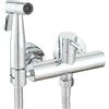 Ownace Set miscelatore per bidet da parete cromato, per WC con doccetta musulmana per acqua calda e fredda, con kit spruzzatore Shattaf