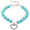 Raopuzi Gatto Collare per Cani con Perle e Diamanti Collare per Cani con Catena per Cani Collare per Cani Regolabile Collare per Cani con Diamanti Flash (Sky Blue, S)