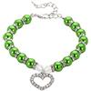 Raopuzi Gatto Collare per Cani con Perle e Diamanti Collare per Cani con Catena per Cani Collare per Cani Regolabile Collare per Cani con Diamanti Flash (Green, S)