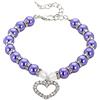 Raopuzi Gatto Collare per Cani con Perle e Diamanti Collare per Cani con Catena per Cani Collare per Cani Regolabile Collare per Cani con Diamanti Flash (Purple, S)