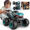 PENGBU RC Macchina Telecomandata, 2.4GHZ Monster Truck Telecomandato, Macchina Telecomandata per Bambini con Luce LED, Musica, Camion Telecomandato Drift 360° Rotazione, Regalo Bambina Bambino 4 5 6 7 8 9 anni