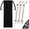 KUAOWT Leve Smontagomme Bici, 3Pz Argento Leve per Pneumatici per Bicicletta Metallo Levagomme Bicicletta con Borsa, Leve Pneumatici Bicicletta Cambio in Acciaio Inossidabile per Mountain Bike Bici da Corsa