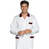 Ristosubito Casacca cuoco Peter Manica lunga 100% Cotone Bianco + bordeaux Disponibile in diverse taglie Modello 036103
